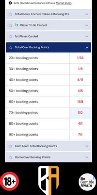 what are booking points sky bet